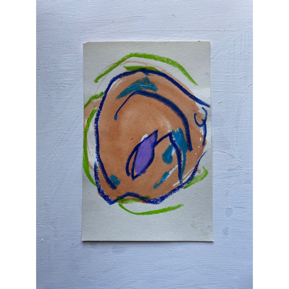 Original Abstract Art Painting Mixed Media Modern‎ Colorful Small 5.5 x 8.5 Inch